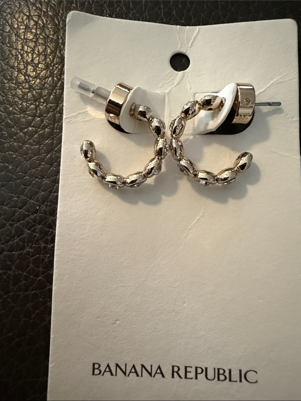 Banana Republic Silver Chain-Link Mini Hoop Earrings